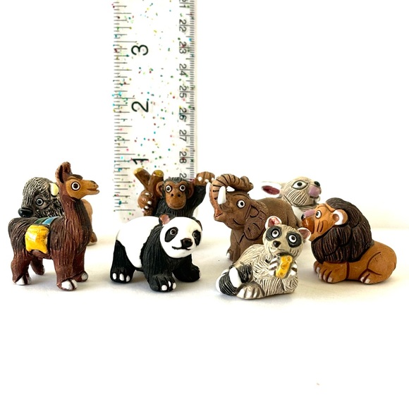 Leps of Peru ceramic animals miniatures lot of 8 pottery - Picture 5 of 5